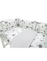 BN-6426972010597,MimiNu - Set lenjerie patut 5 piese, Cu pilota si perna, Din bumbac certificat Oeko Tex Standard 100, Pentru pa