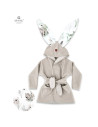 BN-6426972010733,MimiNu - Halat de baie cu urechi 6 - 36 luni, Moale, Cu buzunare, Cu cordon, Din bumbac si thermo fleece, Mater