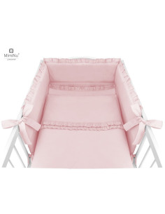 BN-6426972010788,MimiNu - Set lenjerie patut 5 piese, Cu volanase, Cu pilota si perna, Din bumbac certificat Oeko Tex Standard 1 2