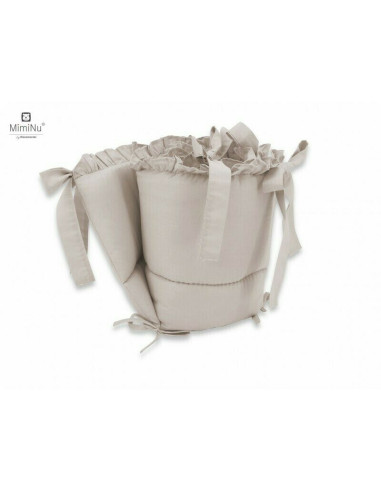 BN-6426972010795,MimiNu - Set lenjerie patut 5 piese, Cu volanase, Cu pilota si perna, Din bumbac certificat Oeko Tex Standard 1