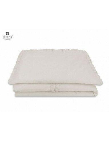 BN-6426972010795,MimiNu - Set lenjerie patut 5 piese, Cu volanase, Cu pilota si perna, Din bumbac certificat Oeko Tex Standard 1