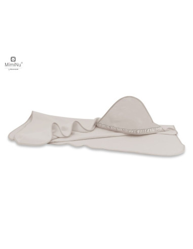 BN-6426972010832,MimiNu - Prosop mare cu gluga si volanas, Dimensiune 100x100 cm, Din bumbac si thermo fleece, Materiale certifi