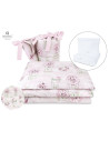 BN-6426972010948,MimiNu - Set lenjerie patut 5 piese, Cu pilota si perna, Din bumbac certificat Oeko Tex Standard 100, Pentru pa