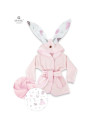 BN-6426972010962,MimiNu - Halat de baie cu urechi 6 - 36 luni, Moale, Cu buzunare, Cu cordon, Din bumbac si thermo fleece, Mater