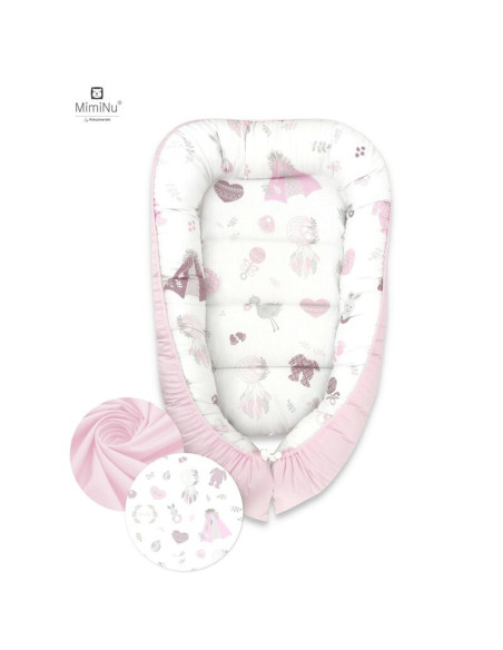 BN-6426972011006,MimiNu - Cosulet bebelus pentru dormit, Baby Cocoon 75x55 cm, Husa 100% bumbac, Din bumbac certificat Oeko Tex 