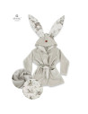 BN-6426972011020,MimiNu - Halat de baie cu urechi 6 - 36 luni, Moale, Cu buzunare, Cu cordon, Din bumbac si thermo fleece, Mater