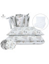 BN-6426972011198,MimiNu - Set lenjerie patut 5 piese, Cu pilota si perna, Din bumbac certificat Oeko Tex Standard 100, Pentru pa