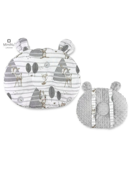 BN-6426972011204,MimiNu - Perna bebelusi Ursulet, Multifunctionala, Cu doua fete, Tesatura pufoasa minky si bumbac, Materiale ce