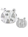 BN-6426972011204,MimiNu - Perna bebelusi Ursulet, Multifunctionala, Cu doua fete, Tesatura pufoasa minky si bumbac, Materiale ce