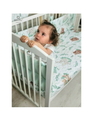 BN-6426972011259,MimiNu - Set lenjerie patut 5 piese, Cu pilota si perna, Din bumbac certificat Oeko Tex Standard 100, Pentru pa BN-6426972011259,MimiNu - Set lenjerie patut 5 piese, Cu pilota si perna, Din bumbac certificat Oeko Tex Standard 100, Pentru pa