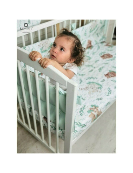 BN-6426972011259,MimiNu - Set lenjerie patut 5 piese, Cu pilota si perna, Din bumbac certificat Oeko Tex Standard 100, Pentru pa BN-6426972011259,MimiNu - Set lenjerie patut 5 piese, Cu pilota si perna, Din bumbac certificat Oeko Tex Standard 100, Pentru pa