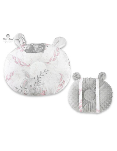 BN-6426972011273,MimiNu - Perna bebelusi Ursulet, Multifunctionala, Cu doua fete, Tesatura pufoasa minky si bumbac, Materiale ce