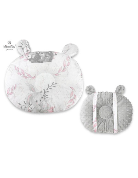 BN-6426972011273,MimiNu - Perna bebelusi Ursulet, Multifunctionala, Cu doua fete, Tesatura pufoasa minky si bumbac, Materiale ce