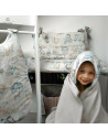 BN-6426972011440,MimiNu - Prosop mare cu gluga, Dimensiune 100x100 cm, Din bumbac si thermo fleece, Materiale certificate Oeko T