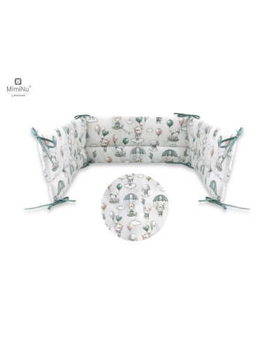 BN-6426972011518,MimiNu - Aparatoare pentru patut 120x60 cm, Din bumbac certificat Oeko Tex Standard 100, Cu inaltimea de 30 cm,