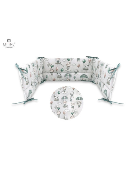 BN-6426972011518,MimiNu - Aparatoare pentru patut 120x60 cm, Din bumbac certificat Oeko Tex Standard 100, Cu inaltimea de 30 cm,