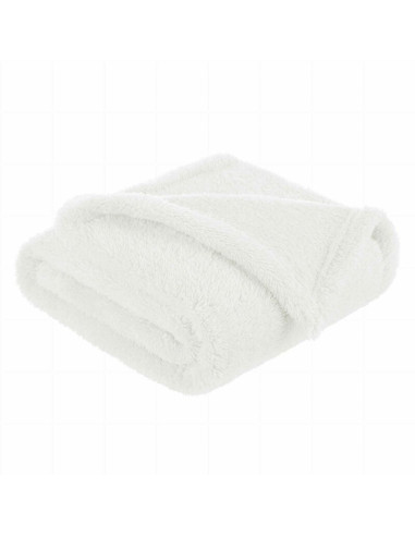 BN-BOC0106,Bocioland - Paturica pufoasa pentru copii, Din fleece, Dimensiune mare 80 x 100 cm, Ecru