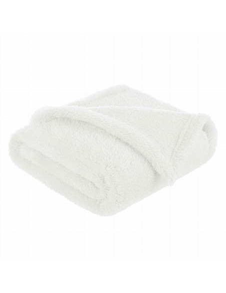 BN-BOC0106,Bocioland - Paturica pufoasa pentru copii, Din fleece, Dimensiune mare 80 x 100 cm, Ecru