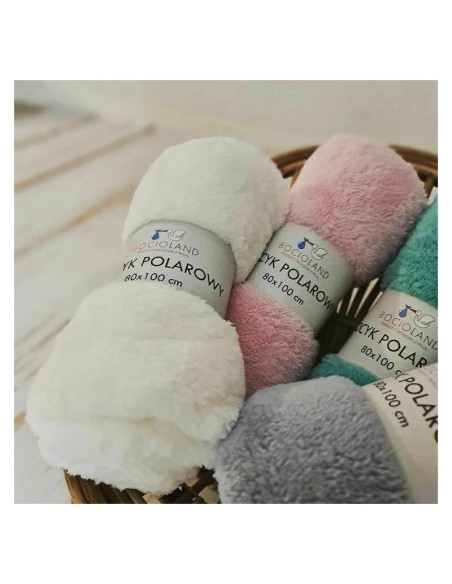 BN-BOC0106,Bocioland - Paturica pufoasa pentru copii, Din fleece, Dimensiune mare 80 x 100 cm, Ecru