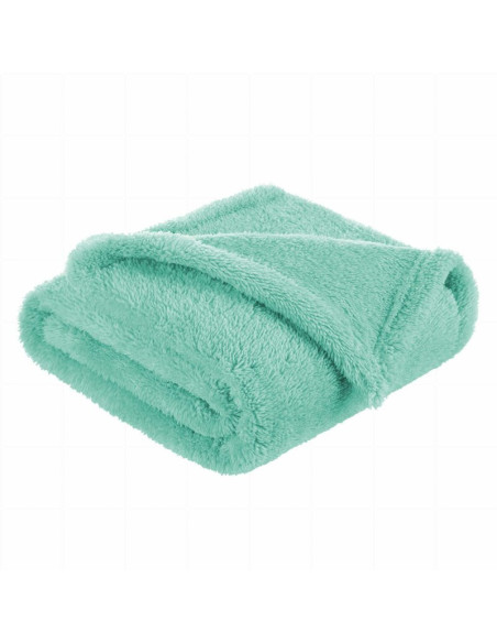 BN-BOC0109,Bocioland - Paturica pufoasa pentru copii, Din fleece, Dimensiune mare 80 x 100 cm, Mint