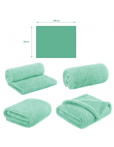 BN-BOC0109,Bocioland - Paturica pufoasa pentru copii, Din fleece, Dimensiune mare 80 x 100 cm, Mint