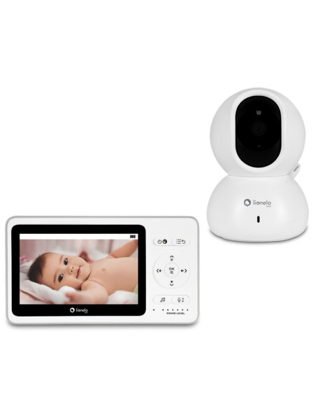 BN-LOC-BABYLINE_8.2,Lionelo - Videofon Babyline 8.2, Cu termometru, Cu melodii, Cu comunicare in 2 sensuri, Alb