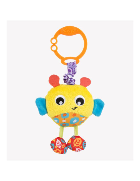 BN-730621,Jucarie cu vibratii pentru carucior, scoica auto si patut, Wiggling Bertie Bee, 23 cm, Playgro