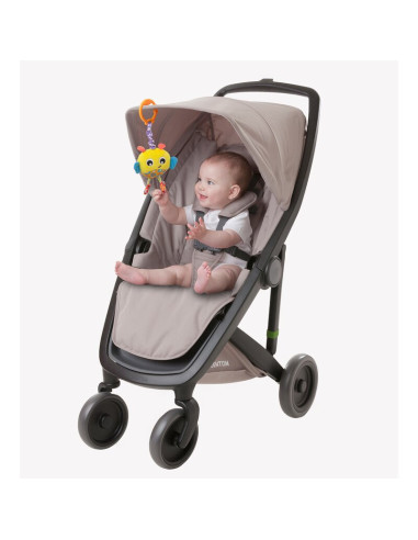 BN-730621,Jucarie cu vibratii pentru carucior, scoica auto si patut, Wiggling Bertie Bee, 23 cm, Playgro