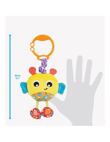 BN-730621,Jucarie cu vibratii pentru carucior, scoica auto si patut, Wiggling Bertie Bee, 23 cm, Playgro