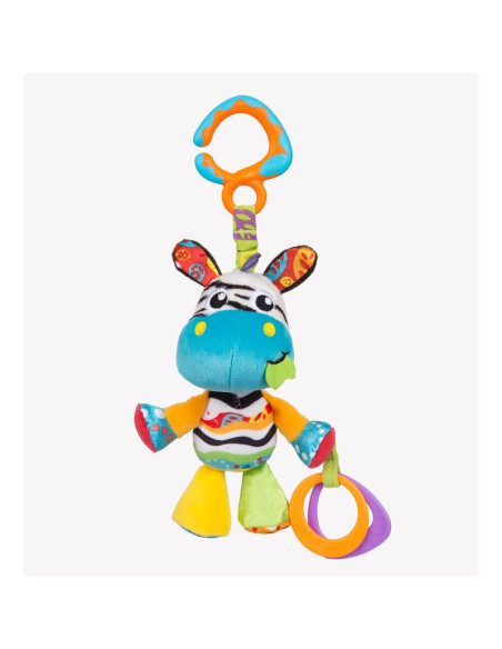 BN-730623,Jucarie pentru carucior, scoica auto si patut, Cu jucarie de dentitie, Zoe Zebra Munchimal, 32 cm, Playgro