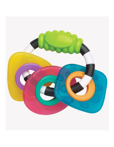 BN-535852,Jucarie de dentitie multifunctionala, Textured teething Rattle, Playgro, Multicolor