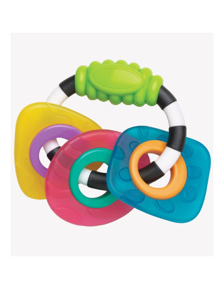BN-535852,Jucarie de dentitie multifunctionala, Textured teething Rattle, Playgro, Multicolor