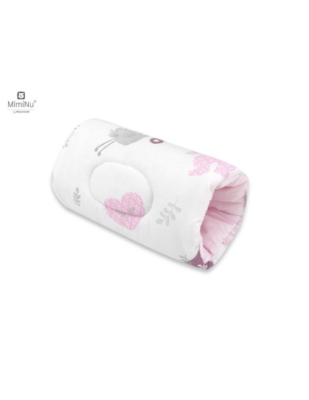 BN-6426972011891,MimiNu - Perna pentru alaptat tip manson, Din bumbac certificat Oeko Tex Standard 100, 25 cm, Baby Shower Pink