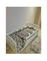 BN-YAPPYLUX_GREY,Patut junior cu sertar compartimentat YappyLux din lemn, Cu laterala de protectie, YappyKids, 160x80 cm, Gri