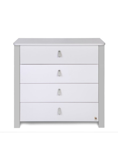 BN-YAPPYDRESSERETUDE_GREY,Comoda de infasat YappyEtude din lemn, Cu patru sertare, Cu blat de infasat detasabil, YappyKids, 89x8
