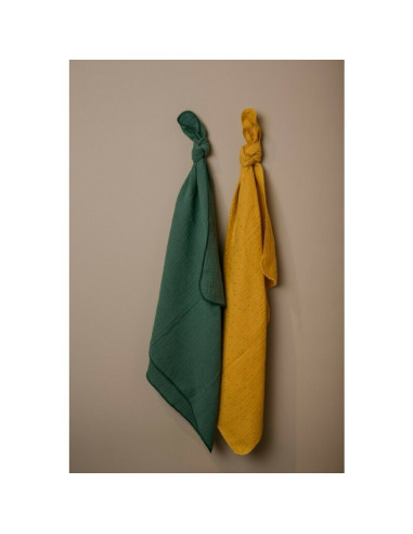 BN-YAPPYMUSTARD_EUCALYPTUS_NAPPIES,Set 2 scutece din muselina YappyMustard&Eucalyptus, Refolosibile si cu multiple utilizari, Di