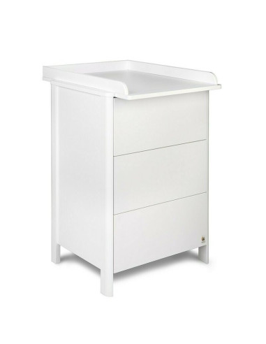 BN-YAPPYMOVE+MINI_WHITE,Pachet Patut cu sistem de leganare, laterala culisanta, sertar YappyMove din lemn de fag si Comoda de in