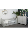 BN-YAPPYLUX+DRESSERCLASSIC_GREY,Pachet Patut junior cu sertar compartimentat YappyLux din lemn si Comoda de infasat YappyClassic