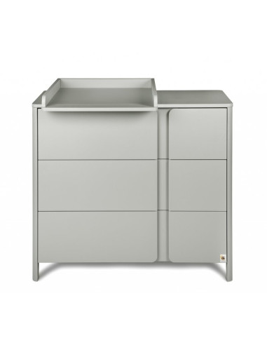 BN-YAPPYLUX+DRESSERCLASSIC_GREY,Pachet Patut junior cu sertar compartimentat YappyLux din lemn si Comoda de infasat YappyClassic
