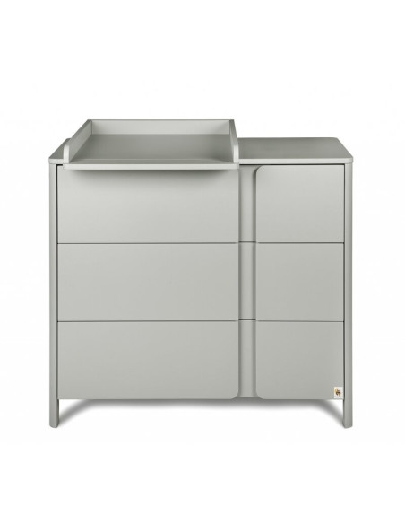 BN-YAPPYLUX+DRESSERCLASSIC_GREY,Pachet Patut junior cu sertar compartimentat YappyLux din lemn si Comoda de infasat YappyClassic