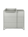 BN-YAPPYLUX+DRESSERCLASSIC_GREY,Pachet Patut junior cu sertar compartimentat YappyLux din lemn si Comoda de infasat YappyClassic