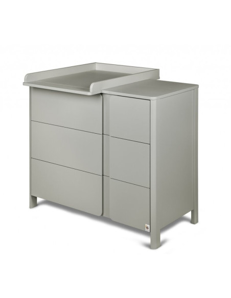 BN-YAPPYLUX+DRESSERCLASSIC_GREY,Pachet Patut junior cu sertar compartimentat YappyLux din lemn si Comoda de infasat YappyClassic
