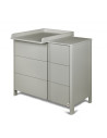 BN-YAPPYLUX+DRESSERCLASSIC_GREY,Pachet Patut junior cu sertar compartimentat YappyLux din lemn si Comoda de infasat YappyClassic