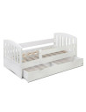 BN-YAPPYLUX+MINI_WHITE,Pachet Patut junior cu sertar compartimentat YappyLux din lemn si Comoda de infasat YappyMini din lemn, A