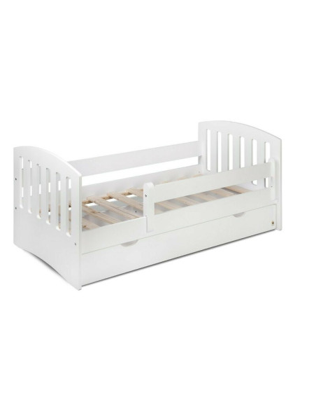 BN-YAPPYLUX+MINI_WHITE,Pachet Patut junior cu sertar compartimentat YappyLux din lemn si Comoda de infasat YappyMini din lemn, A