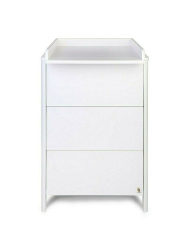 BN-YAPPYLUX+MINI_WHITE,Pachet Patut junior cu sertar compartimentat YappyLux din lemn si Comoda de infasat YappyMini din lemn, A