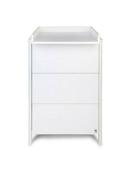 BN-YAPPYLUX+MINI_WHITE,Pachet Patut junior cu sertar compartimentat YappyLux din lemn si Comoda de infasat YappyMini din lemn, A