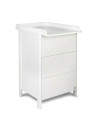 BN-YAPPYLUX+MINI_WHITE,Pachet Patut junior cu sertar compartimentat YappyLux din lemn si Comoda de infasat YappyMini din lemn, A