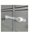 BL004_set,Bocioland - Sistem de siguranta multifunctional, Reglabil 20 cm, Pentru sertare, Dulapuri, Frigider, Alb