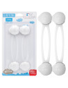 BL002_set,Bocioland - Set 2 sisteme de siguranta multifunctionale, Flexibile, Pentru sertare, Dulapuri, Frigider, Alb